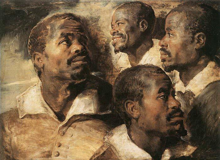 Peter Paul Rubens Four Studies of the Head of a Negro oil painting image